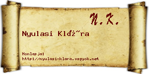 Nyulasi Klára névjegykártya